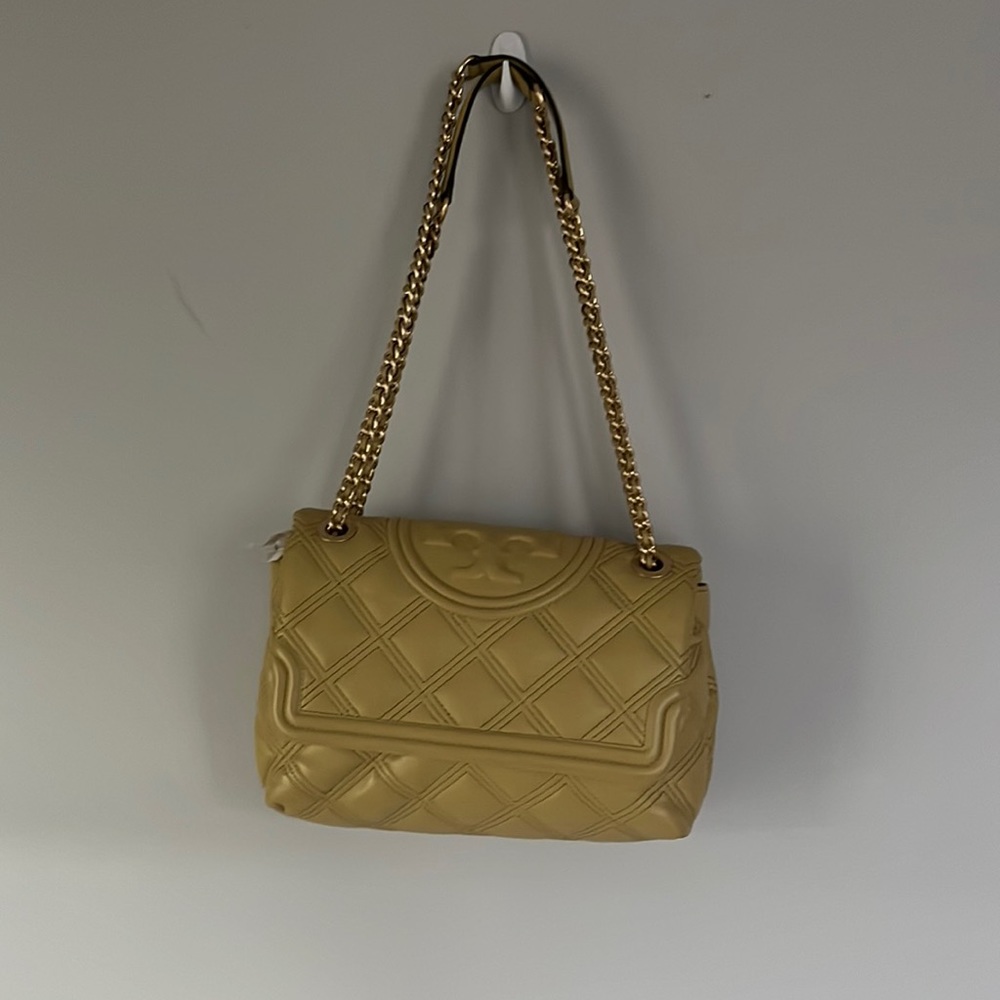 Tory burch soft leather Fleming bag yellow
